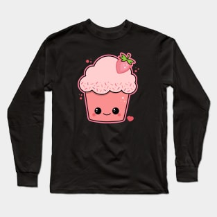 Kawaii Strawberry Muffin Long Sleeve T-Shirt